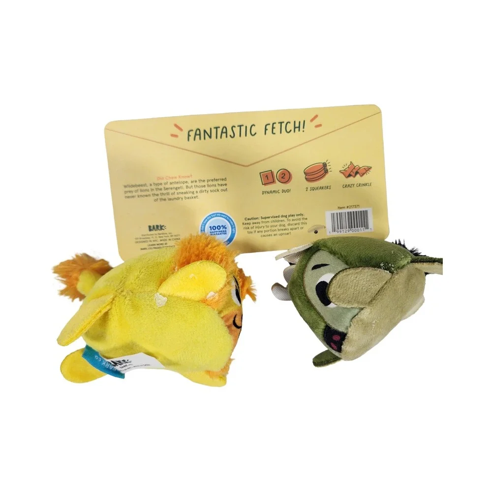 Bark Pride Prejudice 2 Squeaker‎ Dog Toy Lion Antelope Mail Envelope S 0-20lb